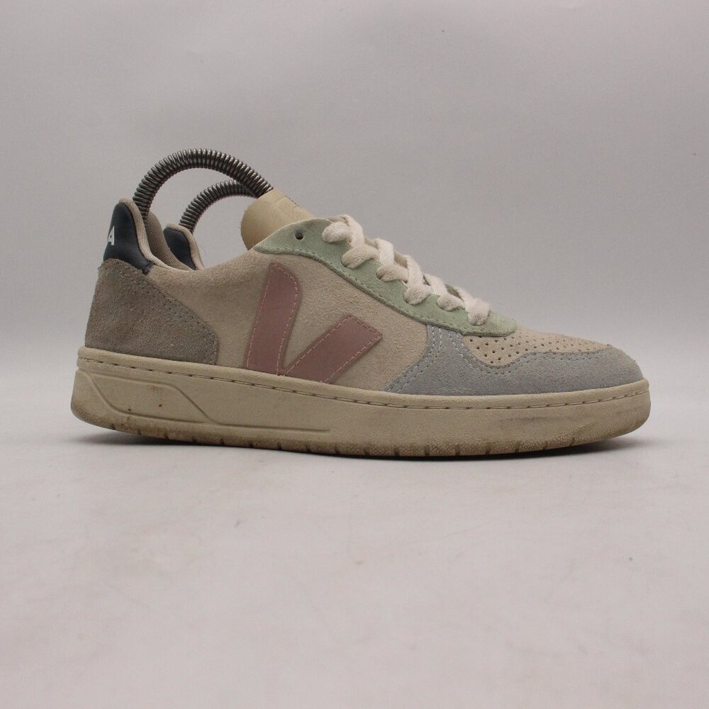 Veja V-10 Suede Multi Color Natural Babe Suede Low Top Women's Size 6 Sneakers